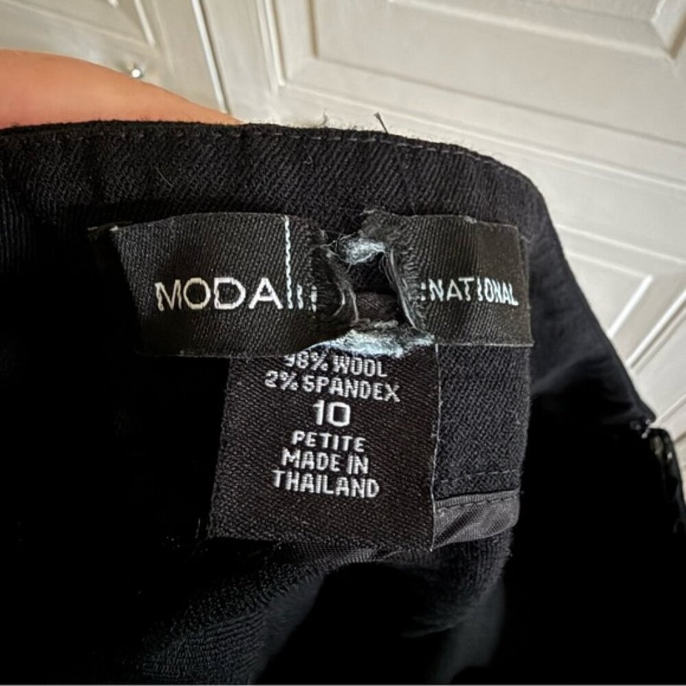 Moda International Women Skirt Solid‎ Black Petite 10 Wool Full length Skirt Vtg - Picture 3 of 6